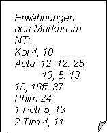 Erwähnungen des Markus im Neuen Testament