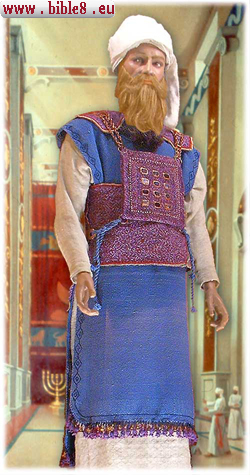 Dummy at the Institute of the Temple Institute in Jerusalem are dressed on the real clothes for the High Priest for the Third Jerusalem Temple