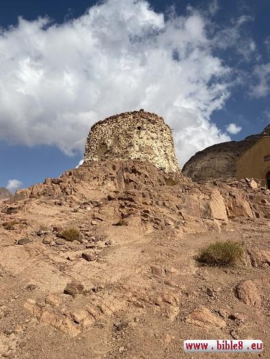 According to the map, this is the tomb of Aaron. However, some claim it is located elsewhere. 
Near this ancient tomb, however, a Greek church was built, which is a clear sign of its biblical significance.