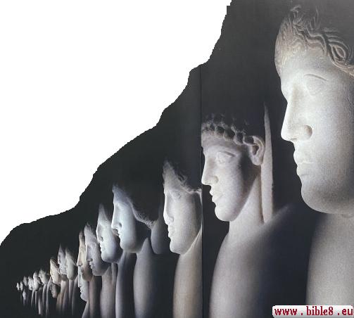 Финикийские саркофаги 4-5 веков до н.э. Выставлены с подсветкой в Национальном Музее Бейрута 
(Ливан).